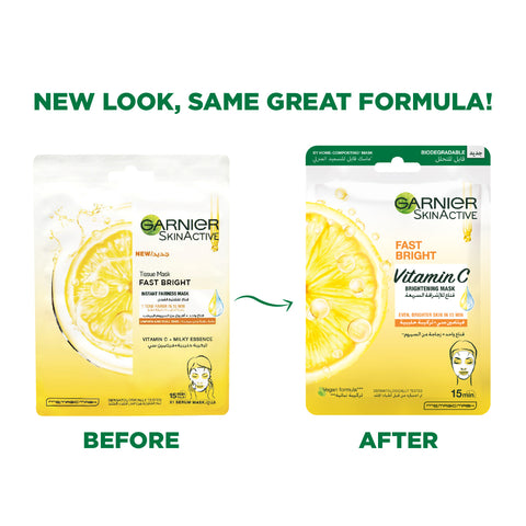 Garnier Fast Bright Tissue Mask For uneven & Dull Skin