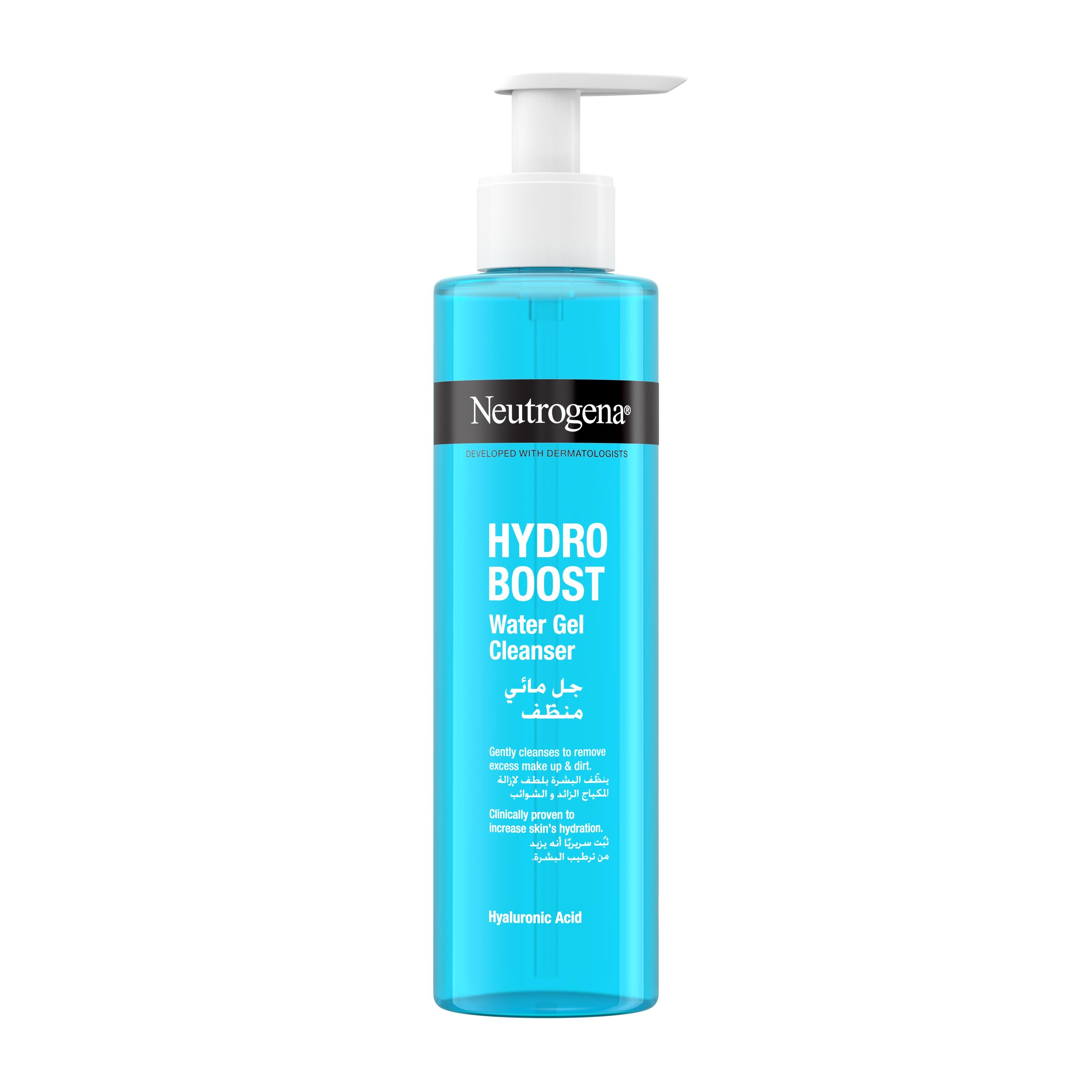 Neutrogena Hydro Boost Water Gel Clean Normal To Dry Skin, activates with water to remove impurities while providing the skin with a boost of hydration, 200ml