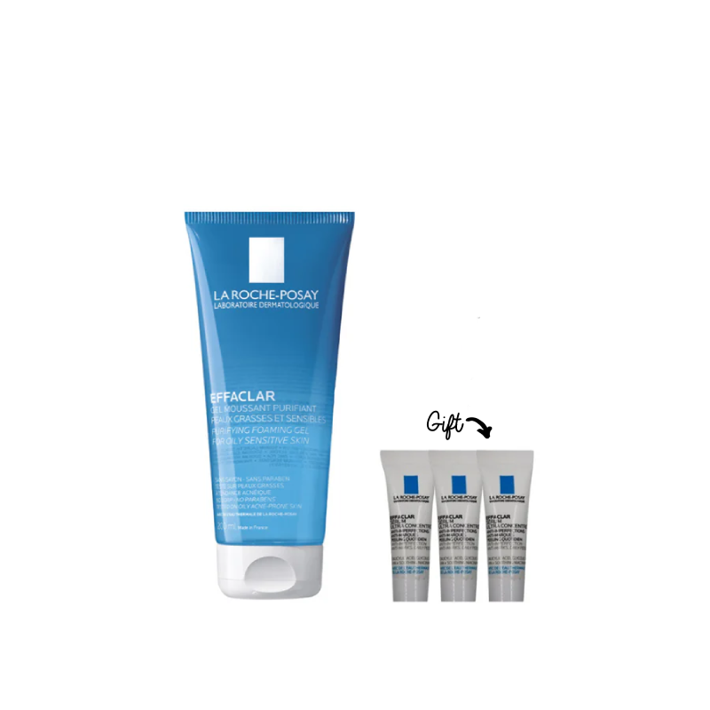 La Roche-Posay Effaclar Gel Cleanser 200ml + SA EFFACLAR DUO(+) CR 2ML INTER (x3) (Gift)