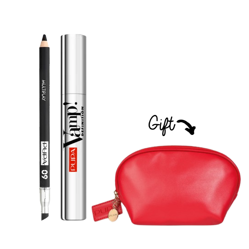 30% OFF Pupa VAMP! Definition Mascara + Multiplay Deep Black Eye Pencil + Red pouch