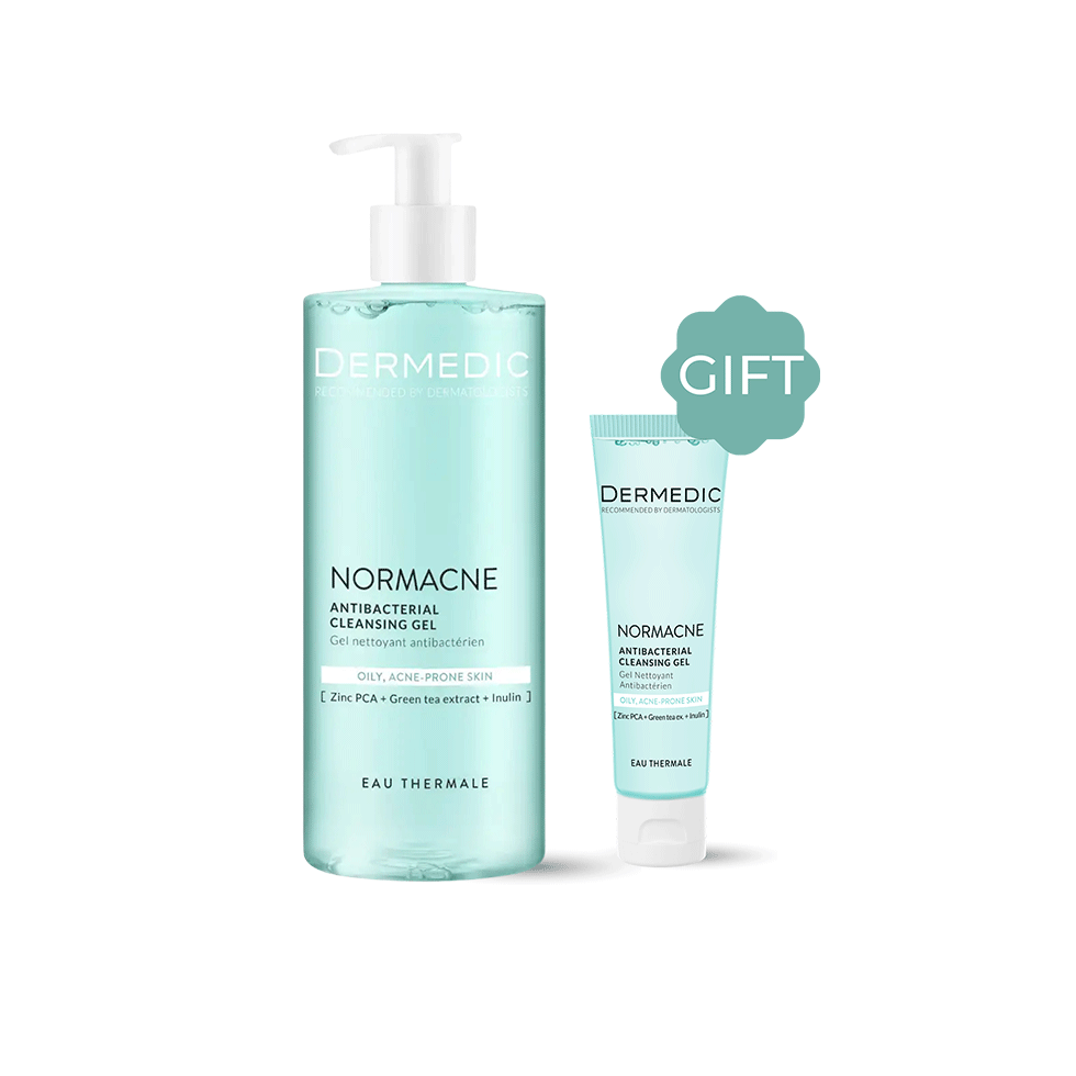 BUY Dermedic Normacne Anti-Bacterial Cleansing Gel 500ml + Normacne Anti-Bacterial Cleansing Gel 25ml FREE