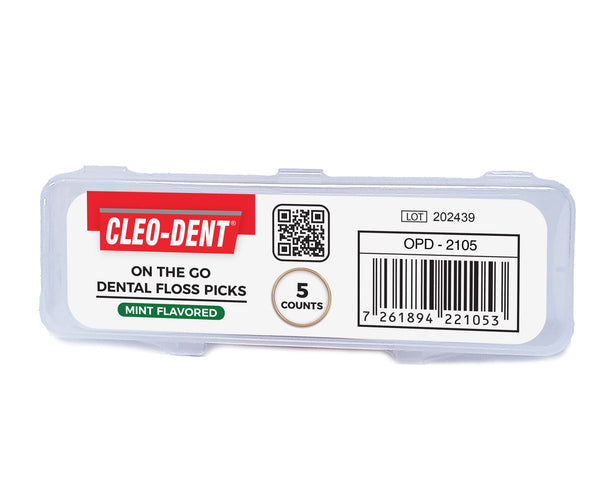CLEO-DENT ON THE GO DENTAL FLOSS PICKS-5 COUNTS