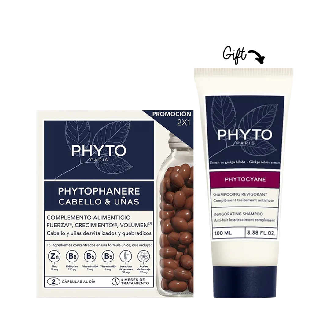 Buy one phytophanere get one Phytocyane shampoo 100 ml free