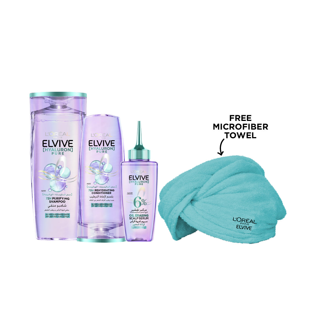10% OFF Elvive Hyaluron Pure Routine +  Free Microfiber Towel