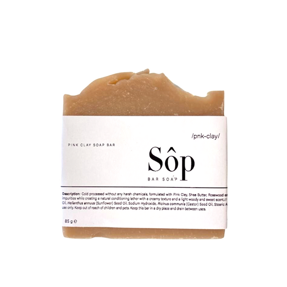 Pink clay bar soap