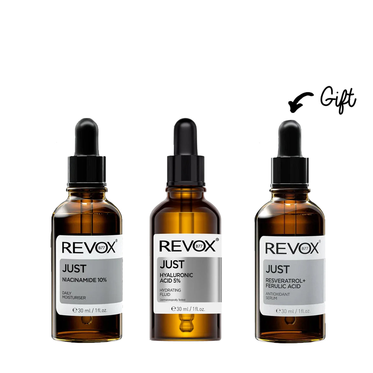 Buy Revox B77 Niacinamide 10% + HA 5% & get a FREE Resveratrol + Ferulic Acid