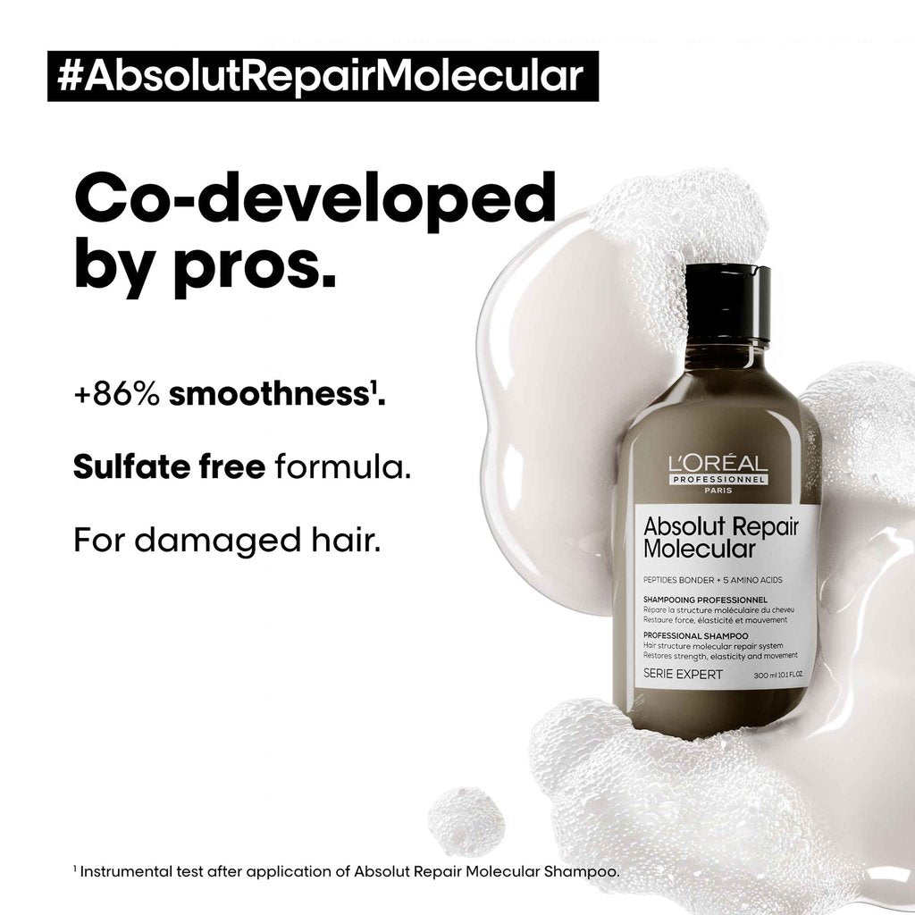 L’Oréal Professionnel | Absolut Repair Molecular | Sulfate-Free Molecular Repairing Shampoo for damaged hair | SERIE EXPERT | 300ml