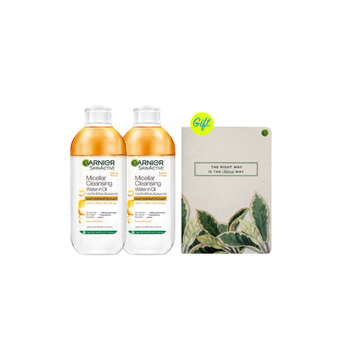20% OFF 2x Garnier Micellar Oil-Infused Cleansing Water 400ml + FREE Skin Active Natural Way Notebook