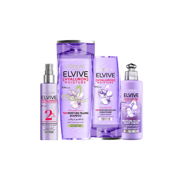 20% OFF Elvive Hyaluron Shampoo + Conditioner + Plump Leave In Spray + Moisture Filling Night Cream