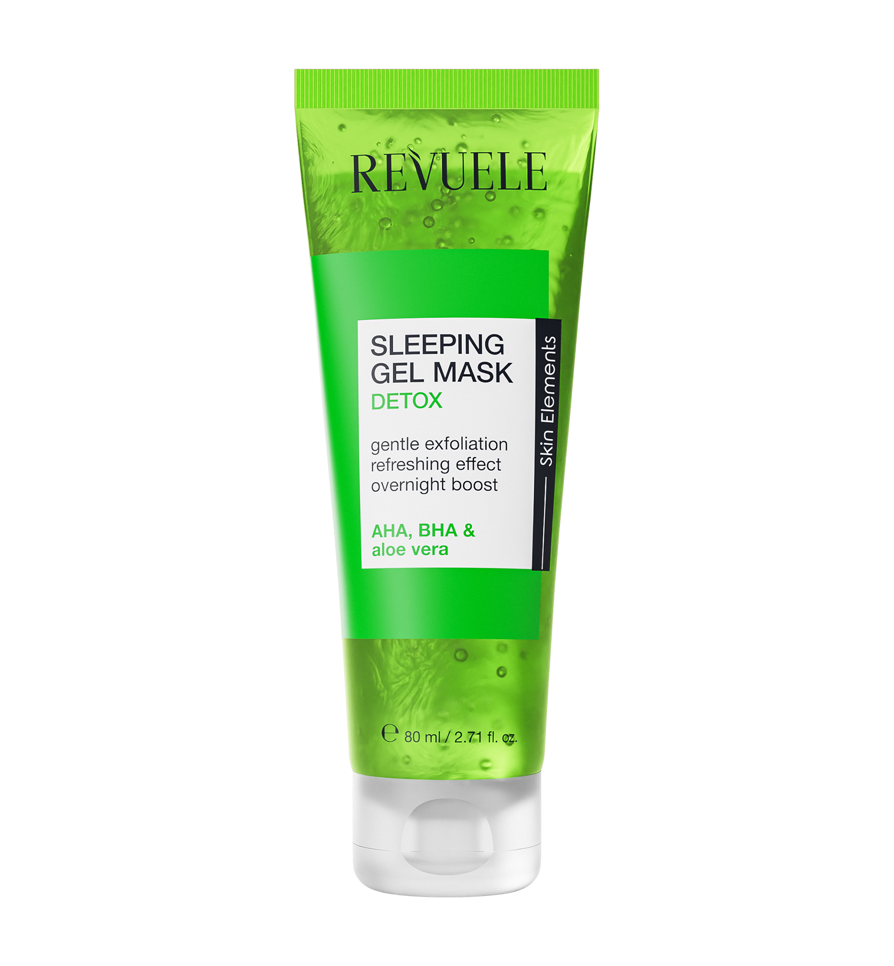 REVUELE SLEEPING GEL MASK - DETOX, 80 ml - GREEN