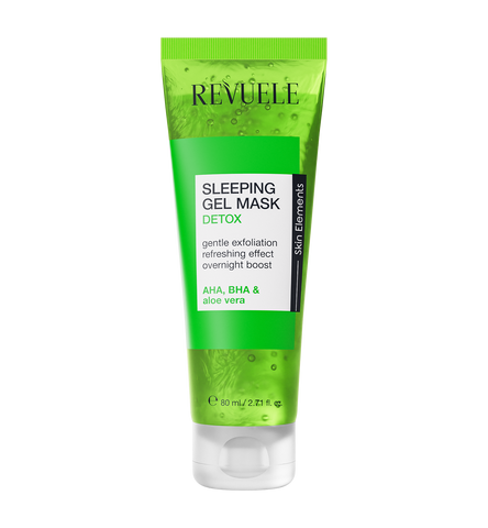 REVUELE SLEEPING GEL MASK - DETOX, 80 ml - GREEN