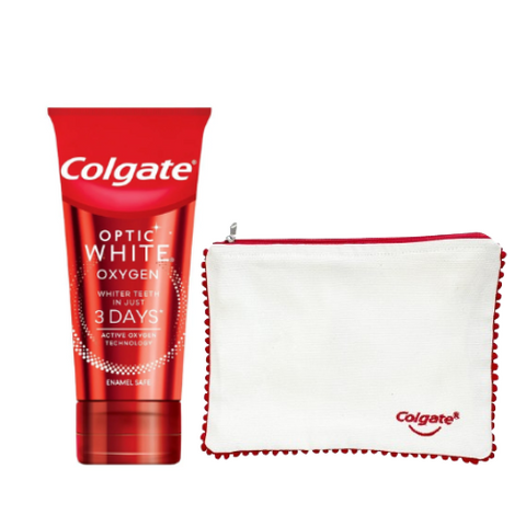 2 Colgate Optic White Oxygen Toothpaste + Free Pouch