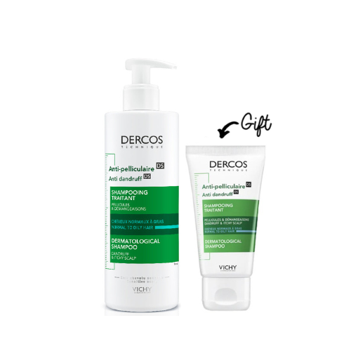 Dercos Anti-Dandruff Treatment Shampoo - Normal To Oily Hair Get FREE Mini Anti-dandruff Shampoo 50 ML