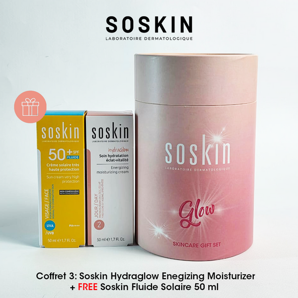 SOSKIN HYDRAGLOW Energizing Moisturizer +FREE SOSKIN FLUIDE SOLAIRE SPF 50+