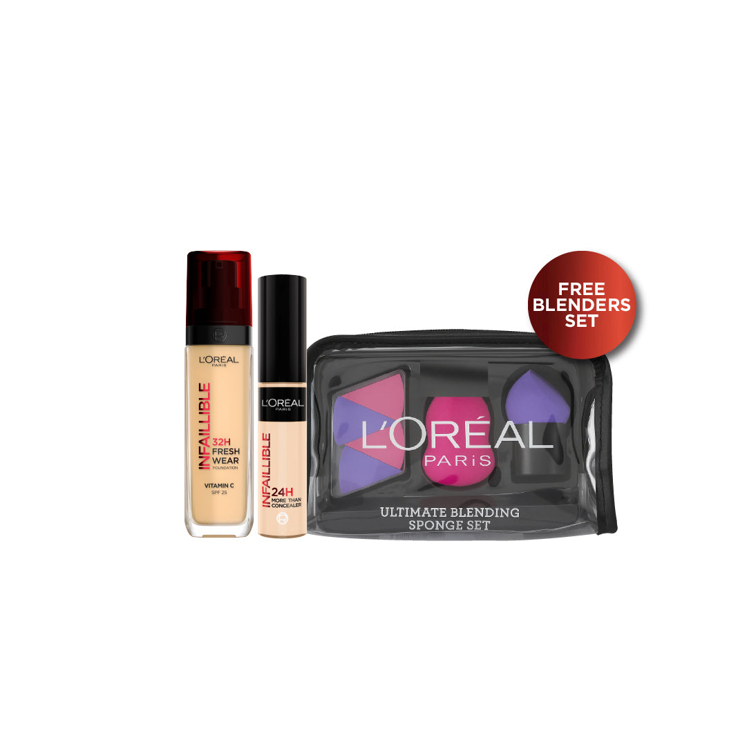 20 % OFF  Infallible  Foundation + Concealer + Free Blenders Set