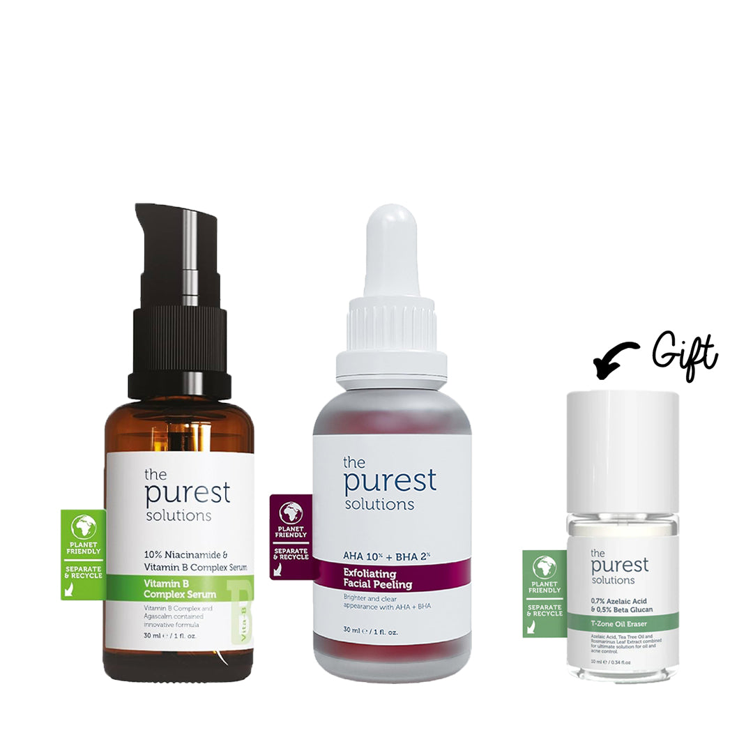 BUY Vitamin B Complex Serum 10% + Exfoliating Facial Peeling AHA 10% GET T-Zone Oil Eraser