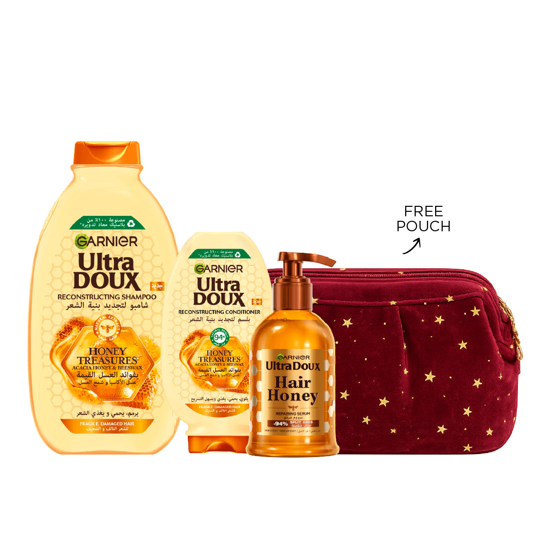 20% Ultra Doux Honey Treasures Full Routine + Free Pouch