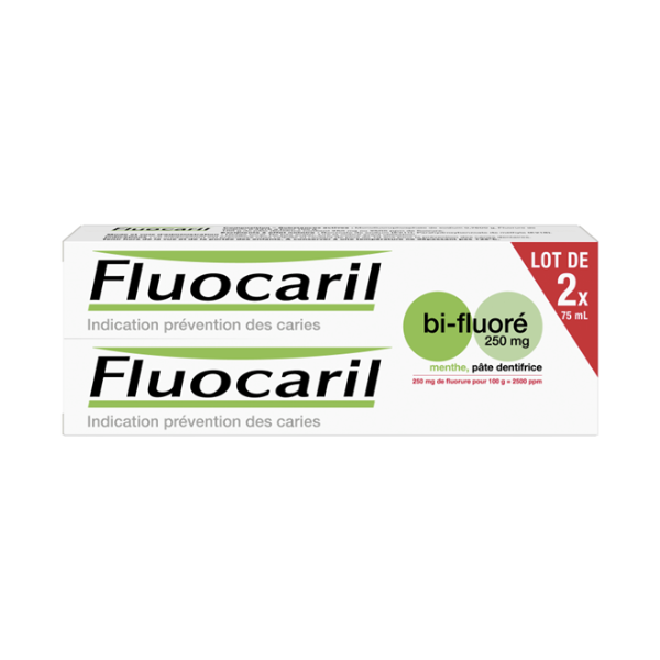 Fluocaril 250 mg Mint Toothpaste - 2x75 ml