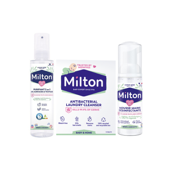 15% OFF Milton Antibacterial Hand Foam + Milton 3 in 1 Purifying Spray 200ml + Milton Antibacterial Laundry Tablets