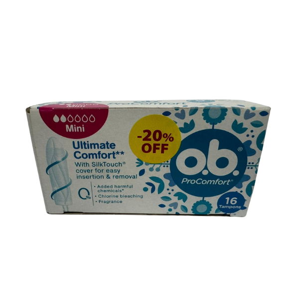 20% OFF O.B. Pro Comfort Mini 16’s Tampons