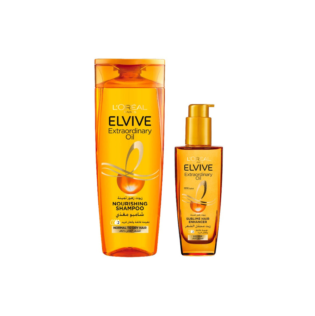 20% OFF Elvive Extraordinary Oil Shampoo Normal To Dry Hair 400ml + Elvive Extraordinary Oil Serum 100ml