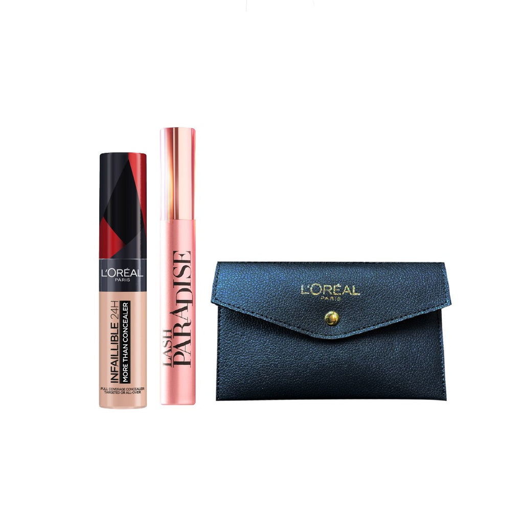 20% OFF L'Oréal Paris - Infaillible Full Wear Concealer + L'Oreal Paris - Lash Paradise Mascara + FREE Wallet Pouch