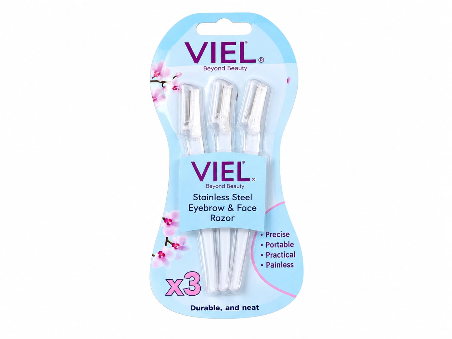 Viel - Stainless Steel Eyebrow & Face Razor x3 Small