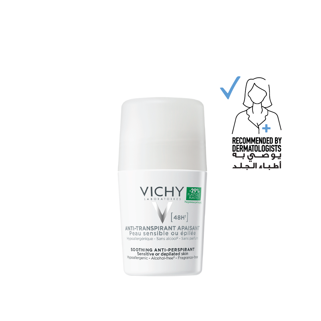 Vichy 48 Hours Anti Perspirant Roll On Deodorant for Sensitive Skin For Men & Women 50ml