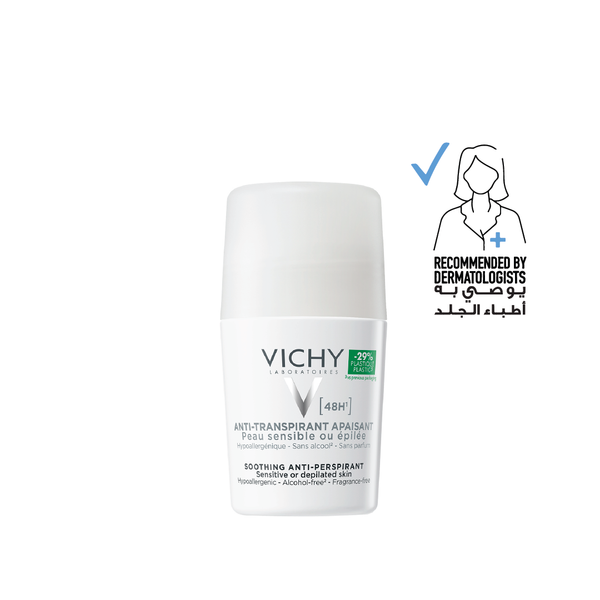 Vichy 48 Hours Anti Perspirant Roll On Deodorant for Sensitive Skin For Men & Women 50ml
