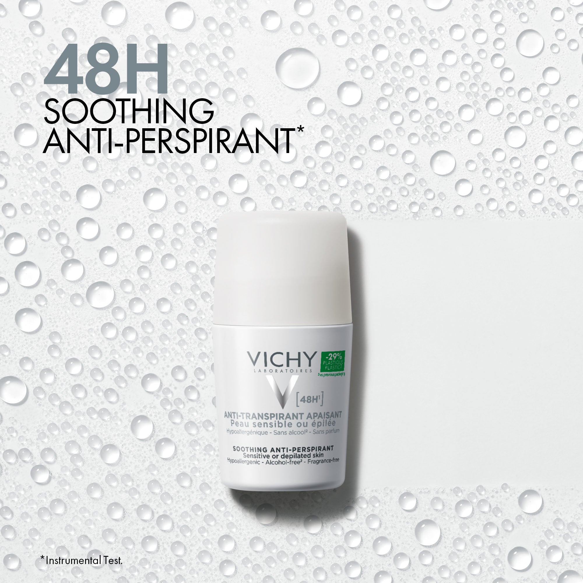 Vichy 48 Hours Anti Perspirant Roll On Deodorant for Sensitive Skin For Men & Women 50ml
