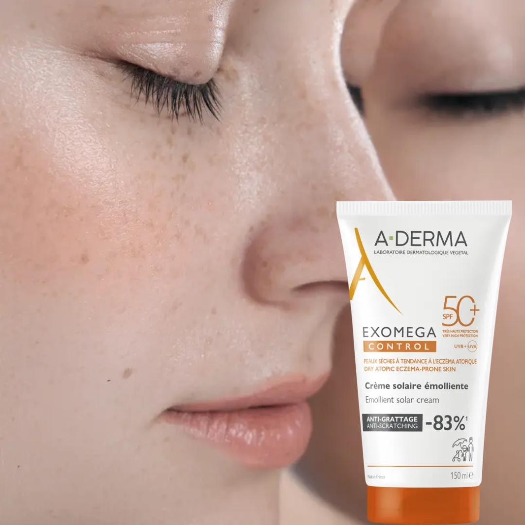 A-Derma Exomega Emollient sunscreen SPF50+, for dry to atopic skin, 150ml