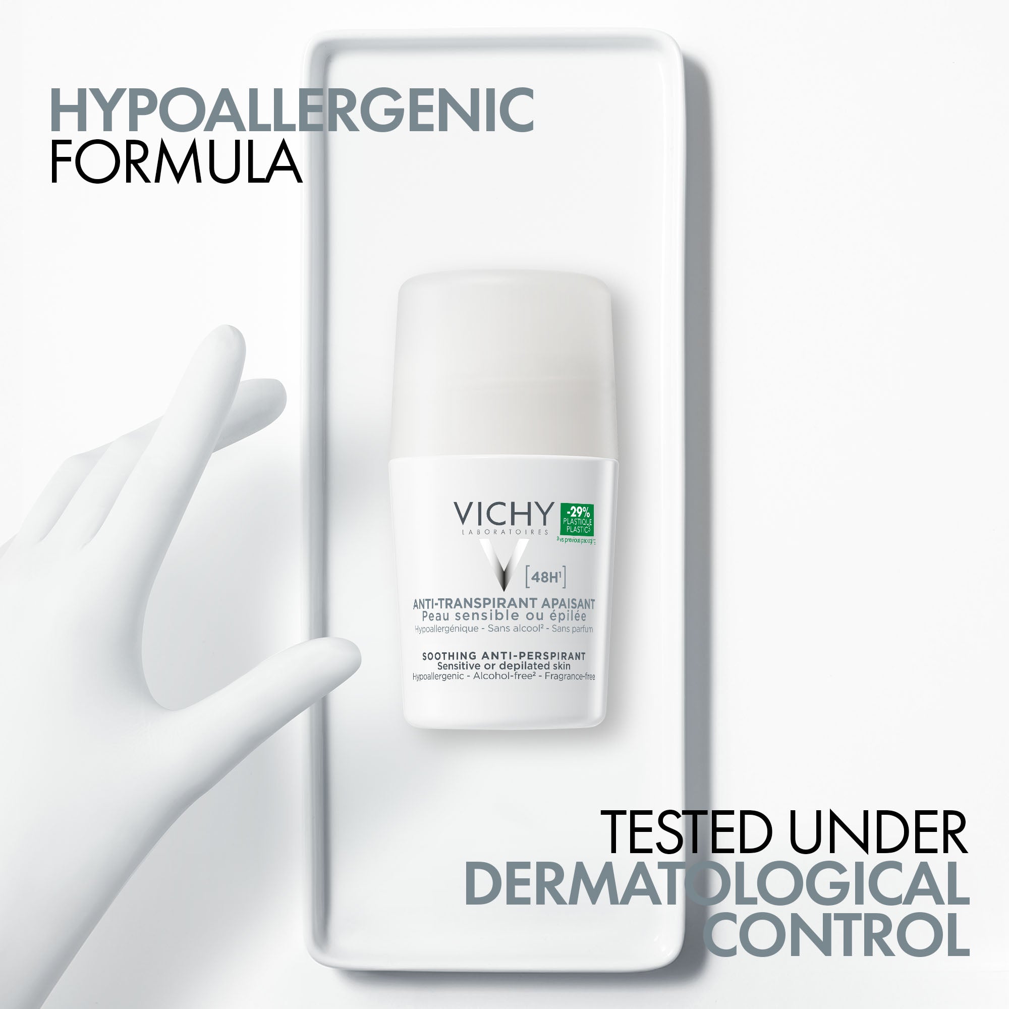 Vichy 48 Hours Anti Perspirant Roll On Deodorant for Sensitive Skin For Men & Women 50ml