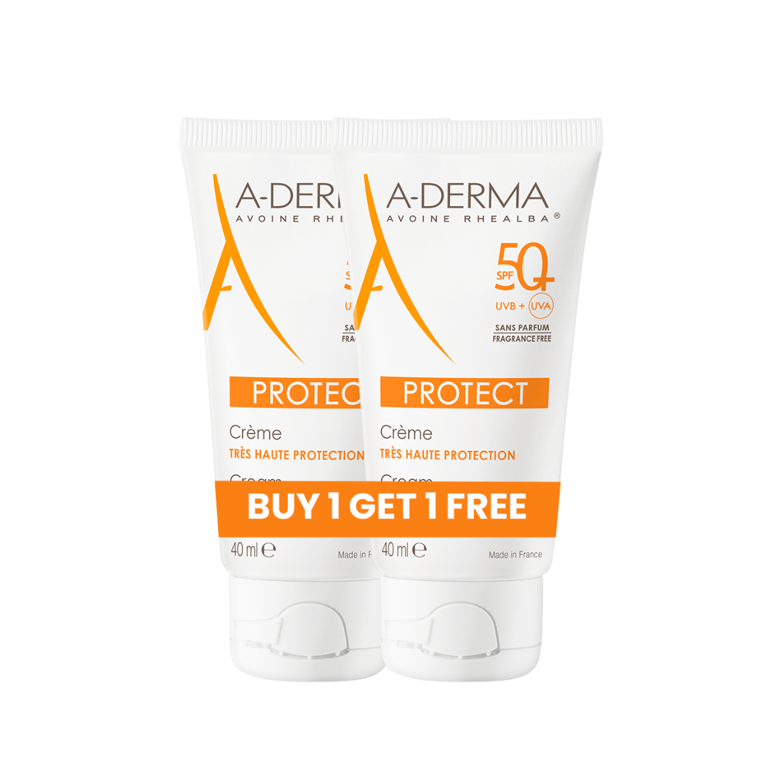 A-Derma Buy 1 Get 1 Protect Fragrance Free Face Sunscreen for dry, sensitive skin 40ml