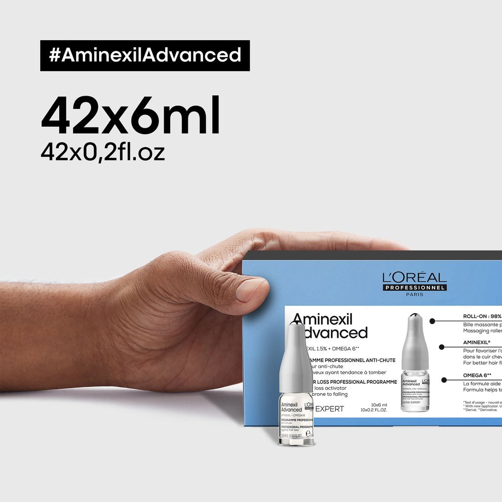 L’Oréal Professionnel | Aminexil Advanced Anti-hair loss activator programme | for hair prone to falling | SERIE EXPERT | 42x6 ml