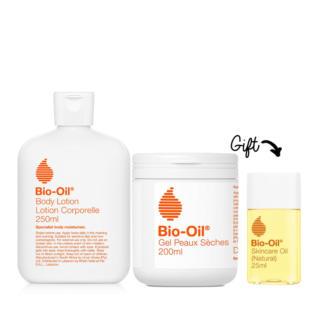 Buy Bio-Oil Body Lotion 250 mL + Bio-Oil Dry Skin Gel 200 ml And Get FREE Bio-Oil Skin Care Oil Natural 25ML