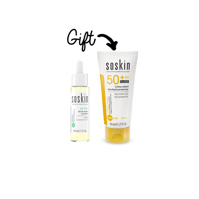 SOSKIN Double Correction Serum 30 ML + Soskin Fluid Sunscreen 50ml