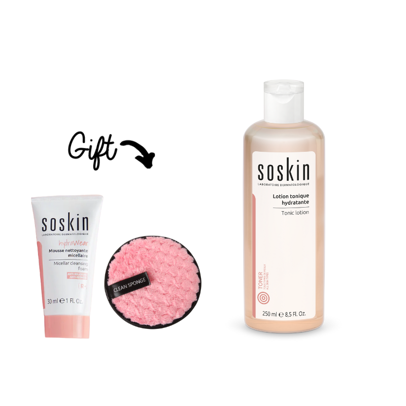 Soskin Tonic Lotion + Soskin Micellar Cleansing Foam 30ml + Sponge