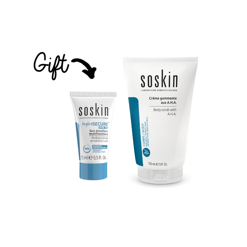 Soskin Body Scrub with A.H.A + FREE : MINI : Soskin MultiPurpose Emollient Care
