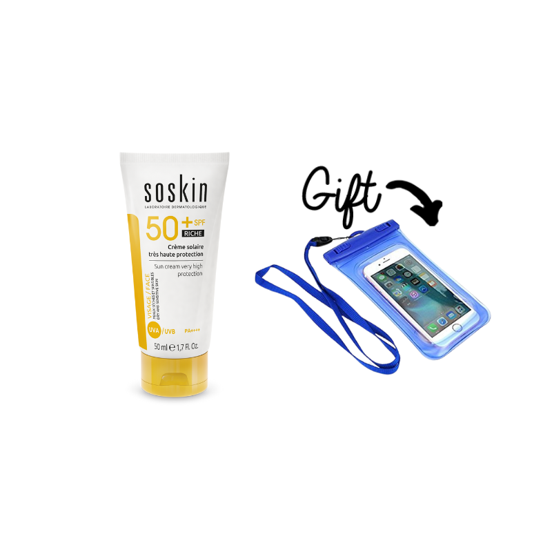 Soskin Sunscreen Cream SPF 50+ Phone holder / strap (Gift)