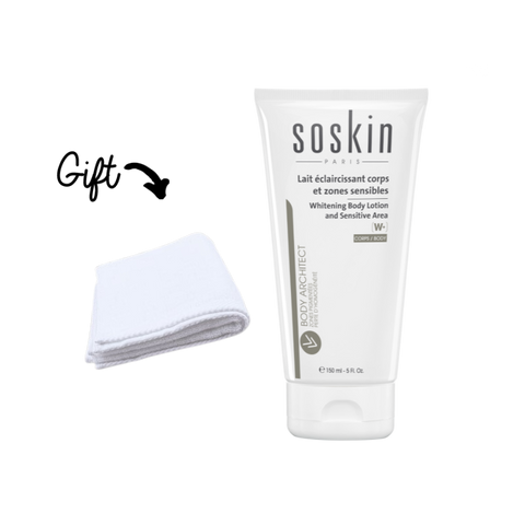 Soskin Whitening Body Lotion and Sensitive Area + Towel (Gift)