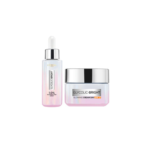 20% OFF Glycolic Bright Instant Glowing Face Serum 30ml + Glycolic Bright Glowing Day Cream SPF17 50ml