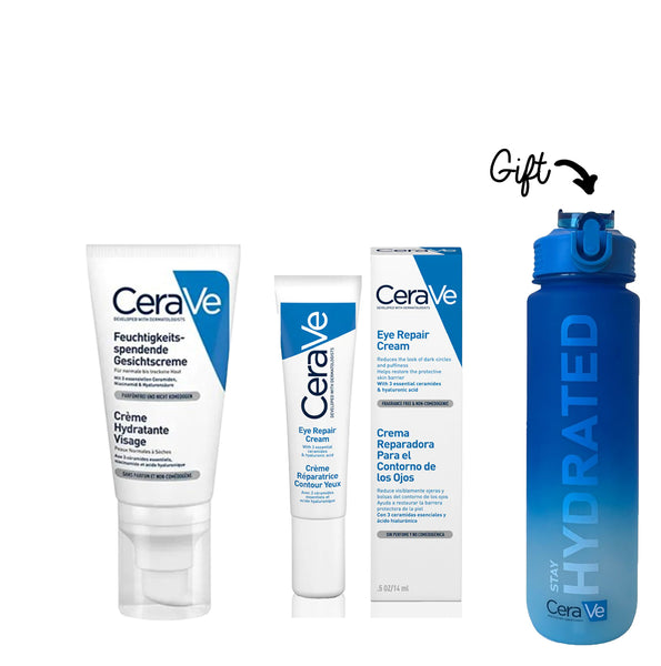 Eye repair cream 14ML + CeraVe PM Facial Moisturizing Lotion | Night Face Moisturizer for Normal to Dry Skin