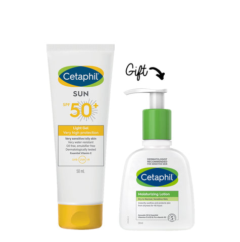 Cetaphil Sun Light Gel SPF 50+ (50ml) + Moisturizing Lotion