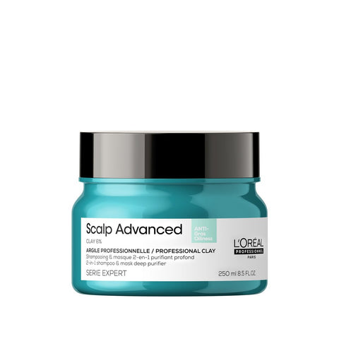 L’Oréal Professionnel | Scalp Advanced Anti-Oiliness 2-in-1 deep purifier clay | for oily scalps | SERIE EXPERT | 250 ml