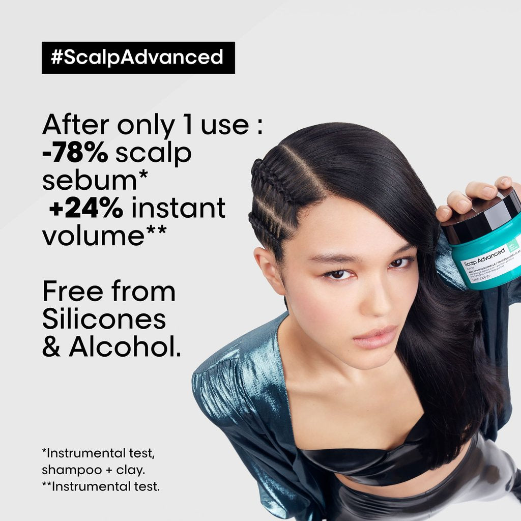 L’Oréal Professionnel | Scalp Advanced Anti-Oiliness 2-in-1 deep purifier clay | for oily scalps | SERIE EXPERT | 250 ml