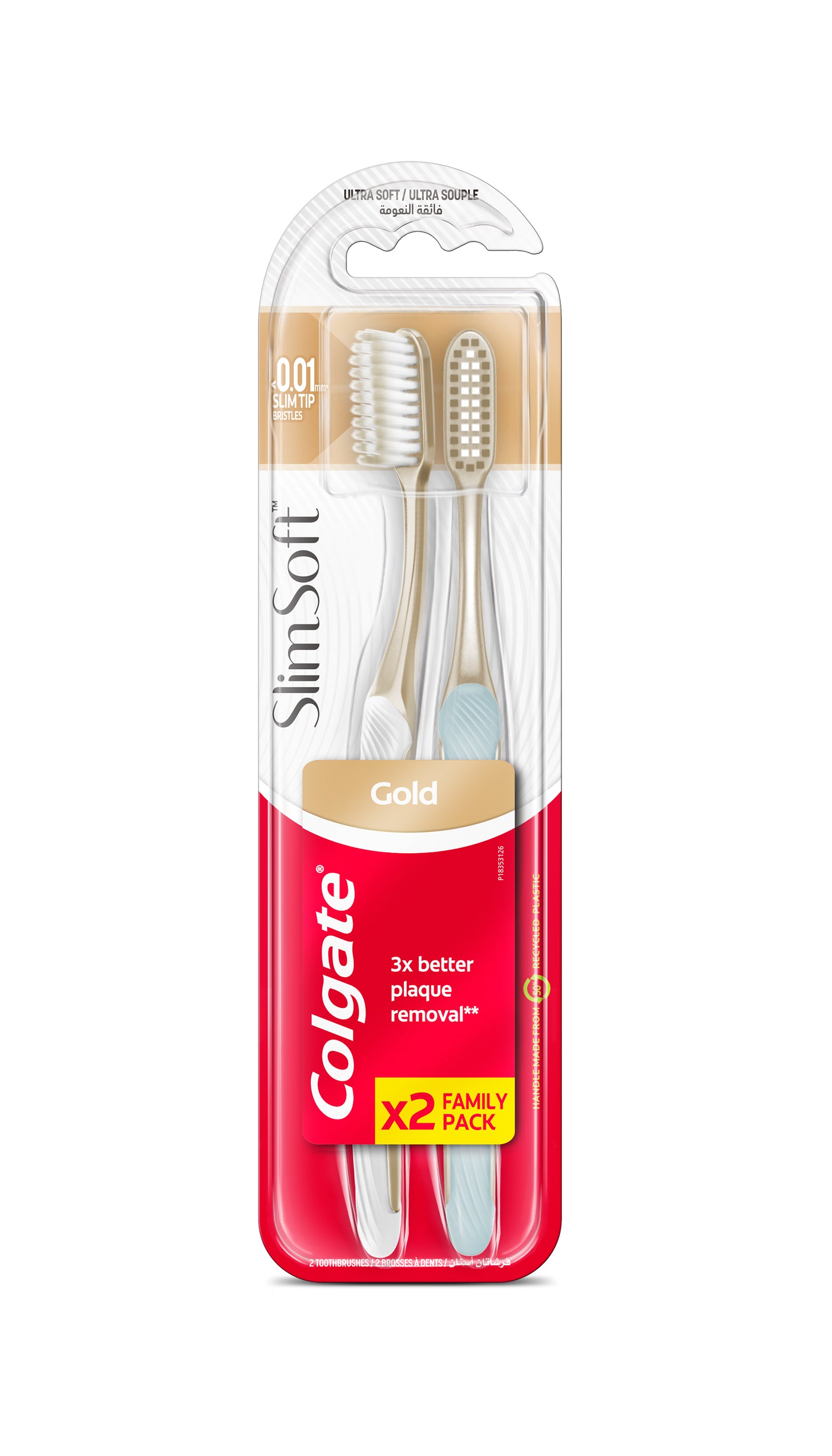 Colgate  Slim Soft Gold Toothbrush Multipack - 2pk