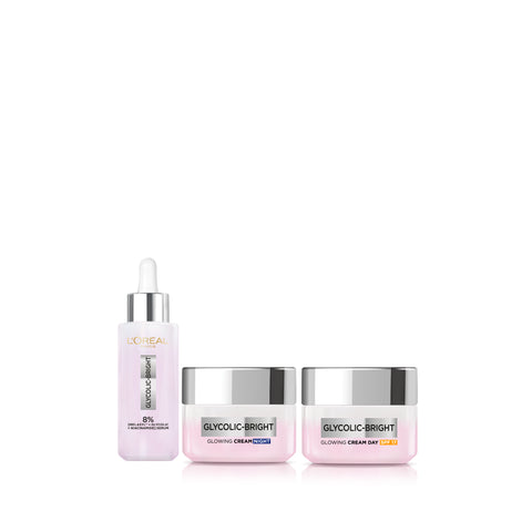 20 % OFF Glycolic Bright Melasyl Serum + Day Cream + Night Cream