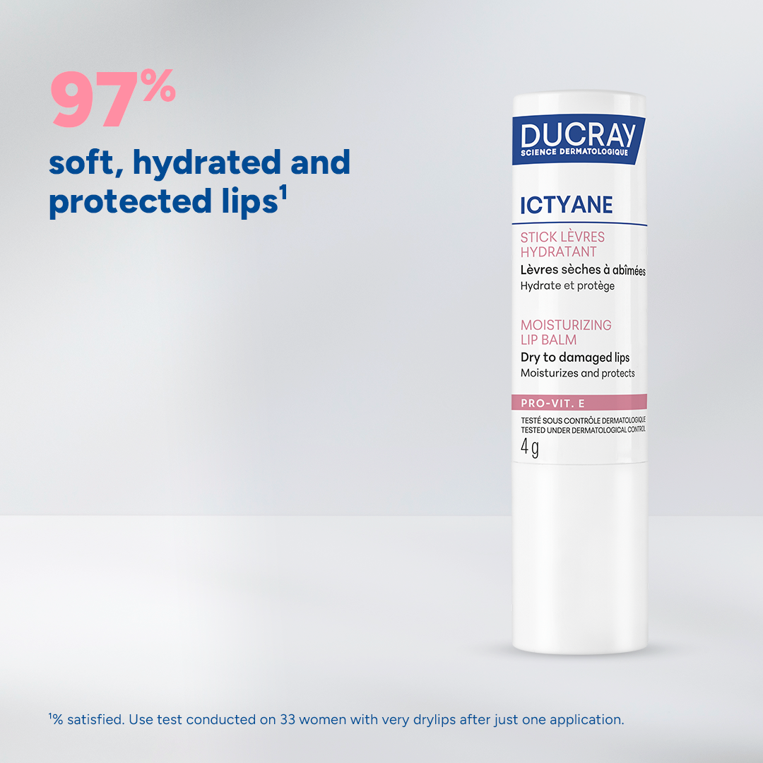 Ducray Ictyane Moisturizing Lip Balm for dry to damaged lips 4g