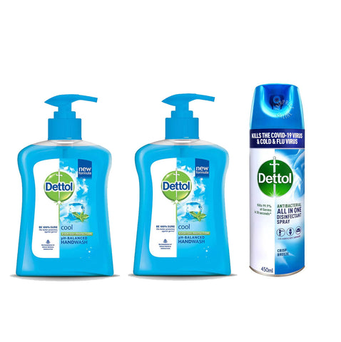 15% OFF DETTOL LIQUID SOAP - COOL + Dettol Disinfectant Surface Spray Citrus 450Ml