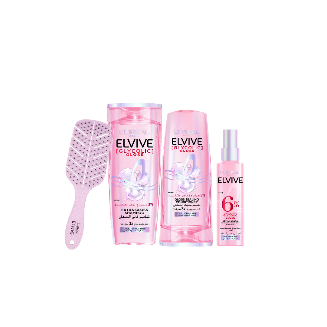 Elvive glycolic gloss routine +Free Hair brush